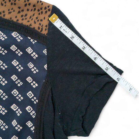 Scotch & Soda Mixed-Media Tee | Linen Knit + Printed Front | Sz S - Picture 8 of 10